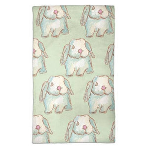 Watercolor Bunnies Tea Towel