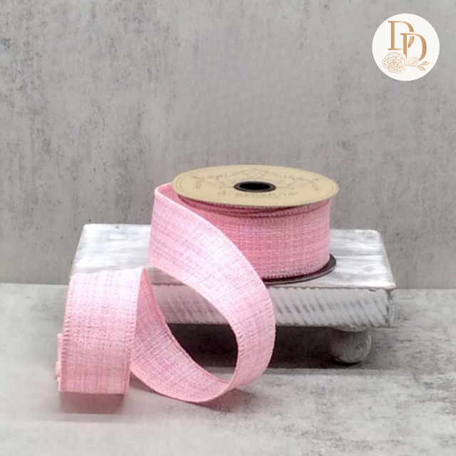 1.5" Pink | Linen Ribbon- 10 Yards