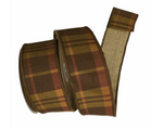 2.5" x 10YD Brown Dupioni Plaid Ribbon