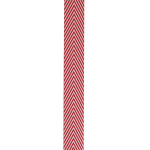 5/8” x 25YDS Herringbone Red and White Unwired Ribbon
