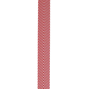 5/8” x 25YDS Herringbone Red and White Unwired Ribbon
