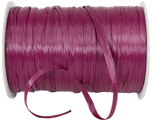 1.4" Wine | Matte | Raffia Ribbon | 100 Yards