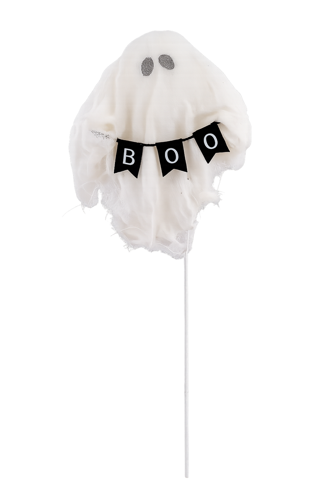 15" Ghost with BOO Banner on Stem
