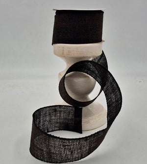 2.5" x 10 Yards Black Burlap Ribbon