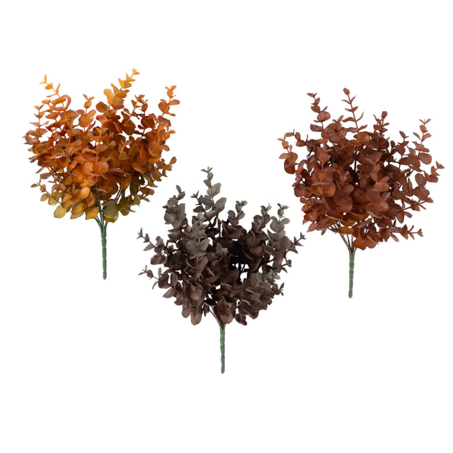 13.5" Eucalyptus Bush | Dark Rust, Orange/Green, and Green/Brown