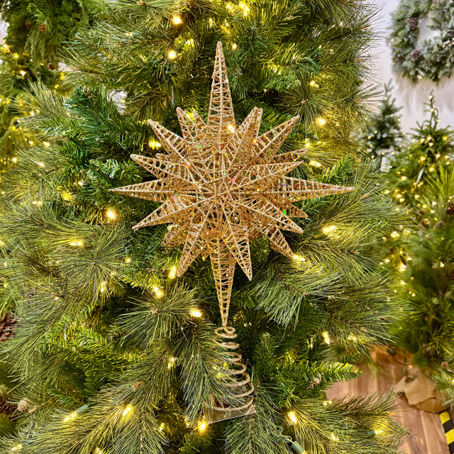 15" Gold Starburst LED Tree Topper