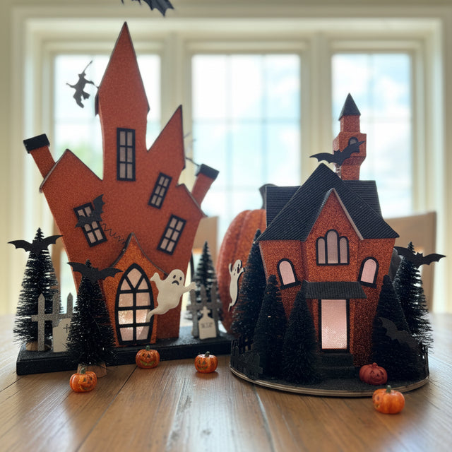 18" LED Cardboard Halloween Mansion