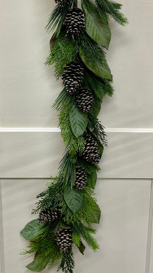 48" Pine-Cedar-Magnolia Leaf Garland