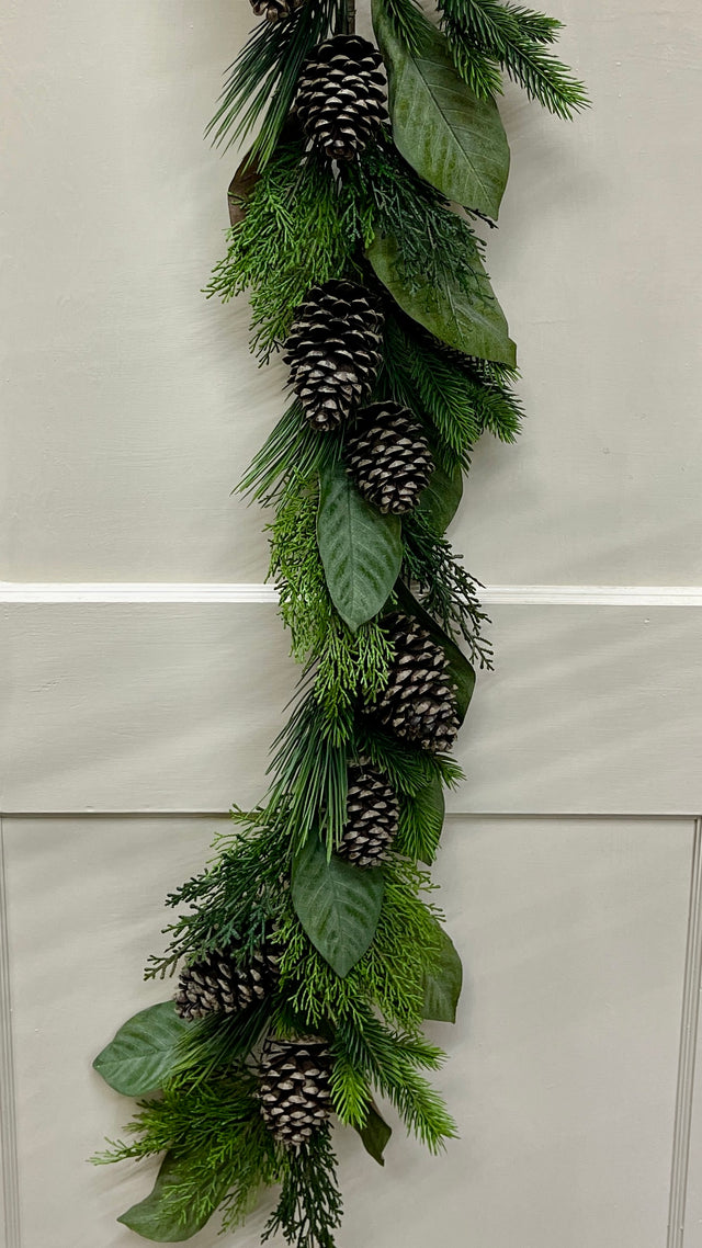 48" Pine-Cedar-Magnolia Leaf Garland