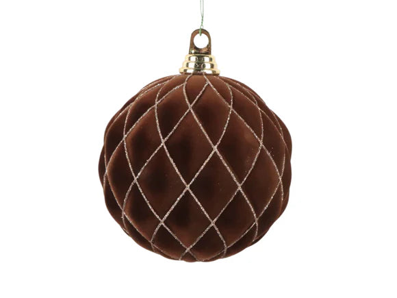 6" Velvet Ball Ornament | Cappuccino