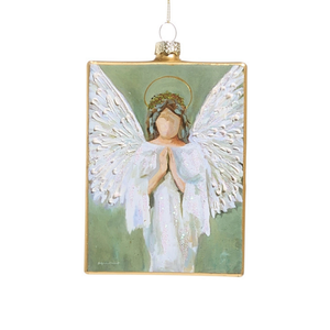 5" Guardian Angel Rectangle Ornament