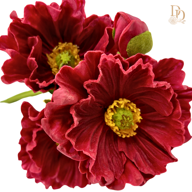 13" Real Touch Poppy Bundle | Available in Burgundy or Purple