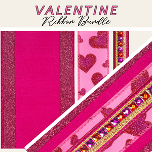 Valentines Day Decor Wired Ribbon Bundle