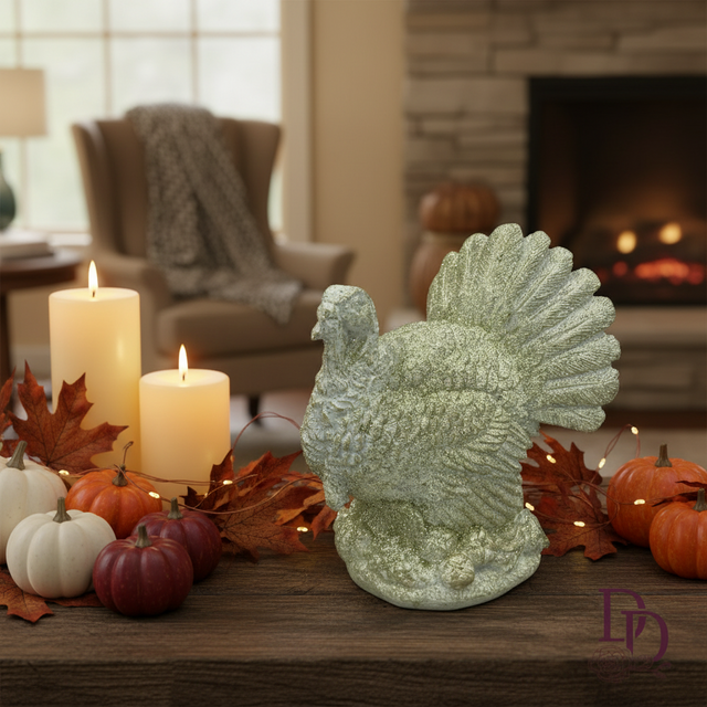 10" Resin Thanksgiving Turkey | Cream & Champagne