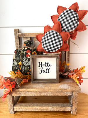 13"/10" Fall Sunflower Set of 2 | Rust, Black, White