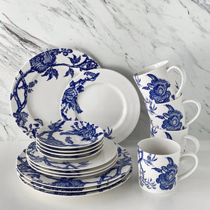 6.25" Blue & White Arcadia Canape Plates- Set of 4