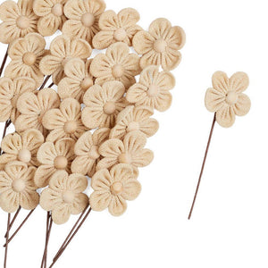 7" Natural Burlap Daisy Pick