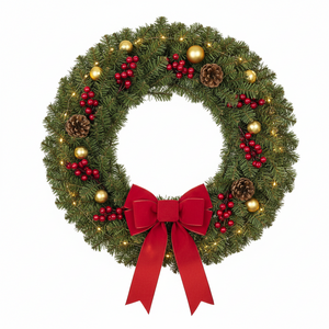 30" Green Balsam Pine Wreath with 260 Tips