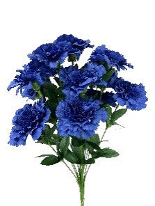 17" Blue Color Fast Carnation Bush