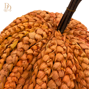 19.5" or 27.5" Orange Basket Weave Pumpkin