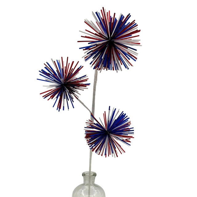 28" Red, White & Blue Plastic Firework Spray