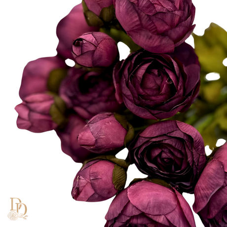 18 inch Plum Ranunculus X 3 Bouquet