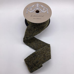 2.5" x 5yd Faux Fuzzy Wool Ribbon – Moss