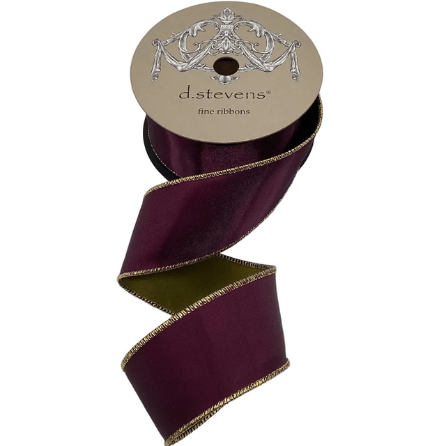 2.5" x 10 Yards Aubergine Satin Double-Sided Ribbon