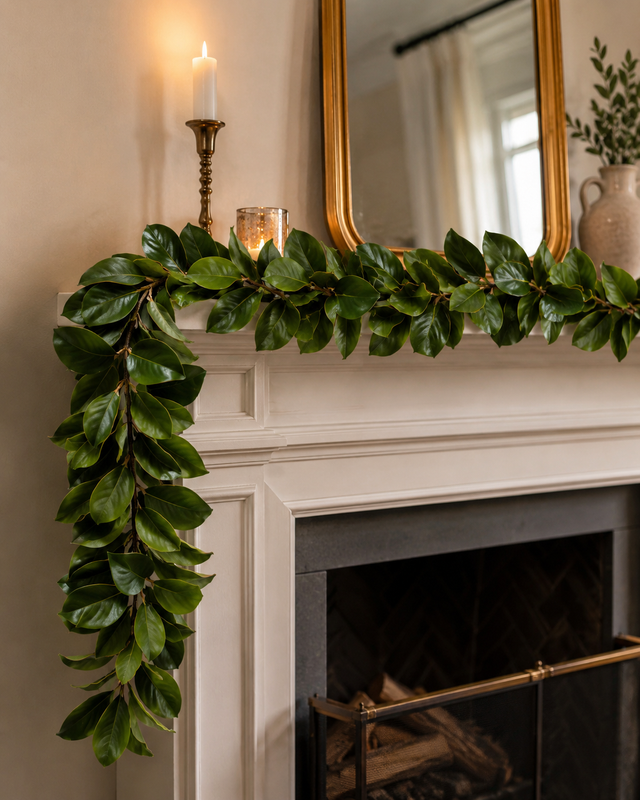 5' Green Magnolia Leaf Luxury Garland