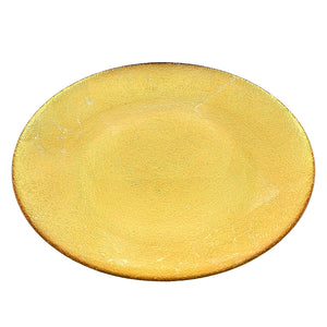 11" Gold Gilded Aura Glass Dinner Plate