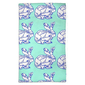 Blue Bunny Tea Towel