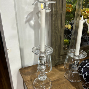 9" Tall Glass Candle Holder