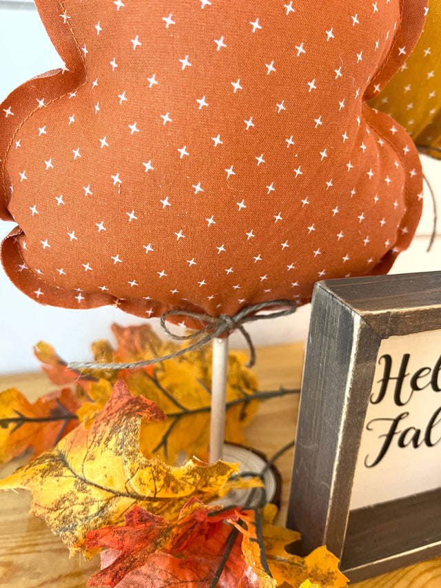 12.5" Autumn Fall Harvest Tree Set of 2 | Leafy & Cone Shapes