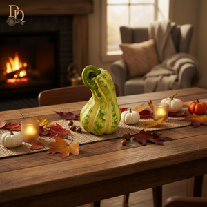 7" Ceramic Green Squash Pumpkin