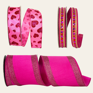 Valentines Day Decor Wired Ribbon Bundle