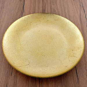 11" Gold Gilded Aura Glass Dinner Plate