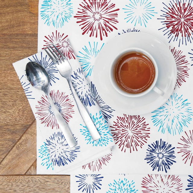 Patriotic Firework Sparkle 4th Of July Napkin