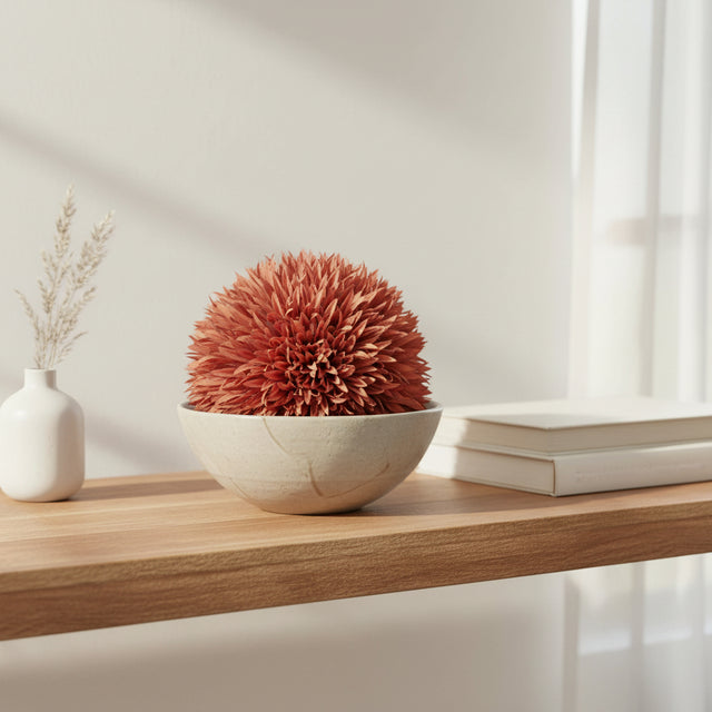 5" Decorative Allium Ball | Orange | Tan