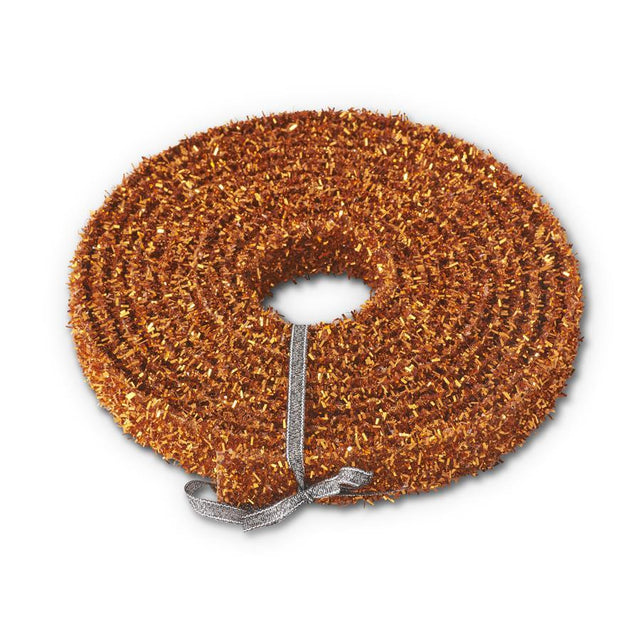 1"x180" Decorative Orange Tinsel Ribbon