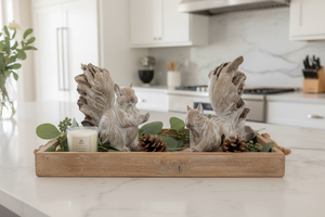 Whitewashed Resin Squirrels