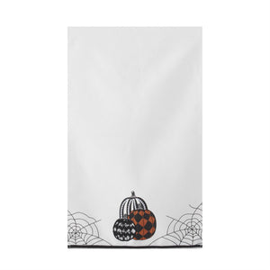 28" White Halloween Pumpkin Hand Towel