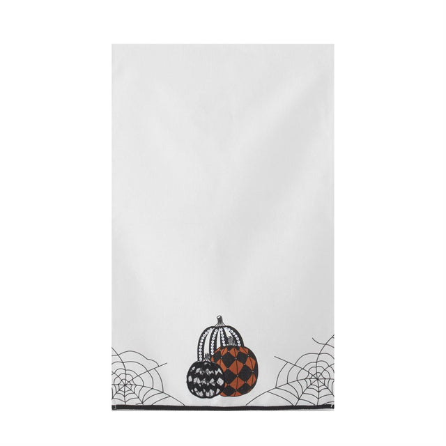 28" White Halloween Pumpkin Hand Towel
