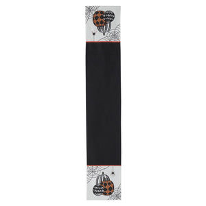 72" White & Black Halloween Pumpkin Table Runner