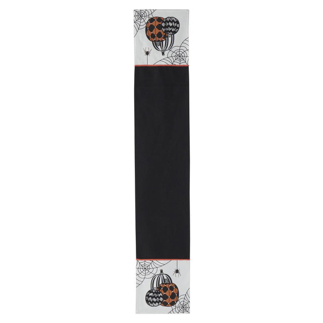 72" White & Black Halloween Pumpkin Table Runner