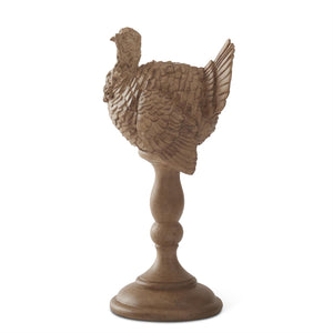 12" Brown Resin Turkey Taper Candleholder