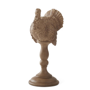 12" Brown Resin Turkey Taper Candleholder