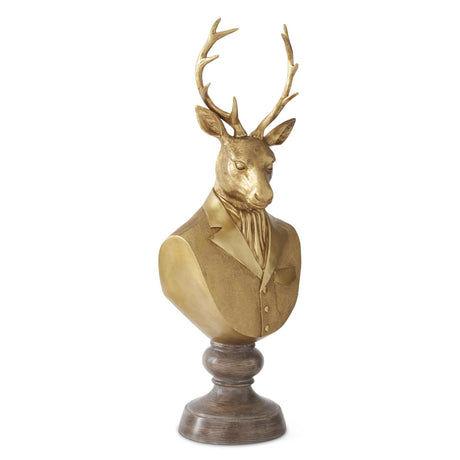 Gold Resin Formal Attire Deer Bust, additional view
