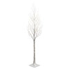 7' Lighted White Iced Winter Tree