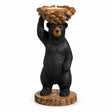 10 inch Black Bear Standing with Pinecones Candle Holder