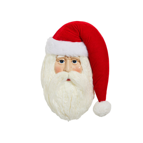 13" Red Hat Santa Face Wall Art